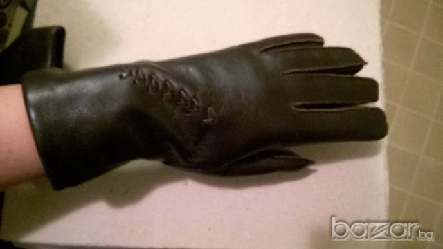 кафяви дамски ръкавици ест. кожа, снимка 5 - Шапки - 20355515