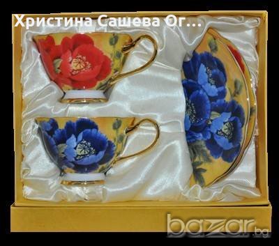 Чаши за кафе и чай-оригинален костен порцелан със злато, снимка 6 - Чаши - 18705283