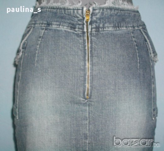 Дизайнерска дънкова еластична пола "Camaieu", снимка 7 - Поли - 14575273