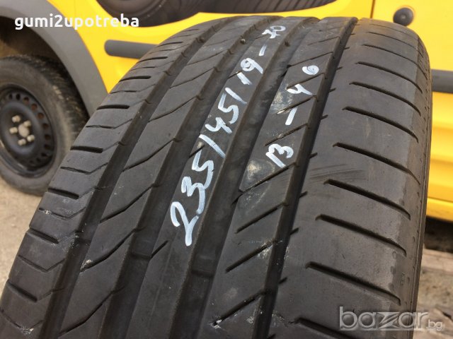  235/45/19 Континентал СпортКонтакт 2013г! 5,5мм! ЕДИНИЧКА! , снимка 4 - Гуми и джанти - 21232602