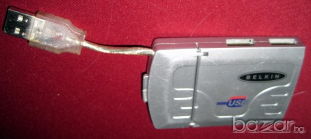 Разклонител USB belkin, 4 Ports, HUB, 4 порта, хъб, сребрист сгъваем, снимка 3 - Друга електроника - 21426689