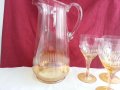 Стъклена кана и стъклени чаши , снимка 12