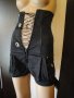 Нов черен къс дамски гащеризон с връзки (тип корсет), къси панталонки, панталони, панталон, блуза, снимка 2