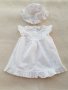 Бяла рокля и шапчица 0-3 месеца, снимка 2