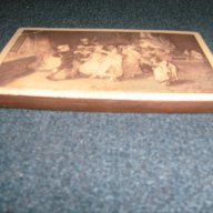 Стара дървена подложка с вградена гравюра върху кост., снимка 3 - Антикварни и старинни предмети - 7529703