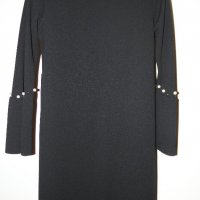 Елегантна Италианска черна рокля с перли, снимка 4 - Рокли - 20399342