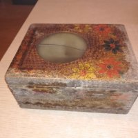 антика-старинна кутия за стена-19х15х9см, снимка 5 - Антикварни и старинни предмети - 20962448