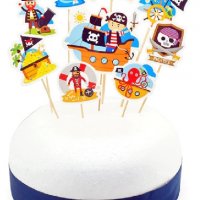 Сет 9 бр Пирати Пиратско парти топери за украса на торта за рожден ден декор, снимка 1 - Други - 24797332