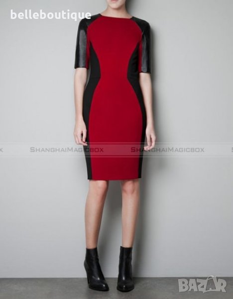 Елегантна кожена рокля, снимка 1