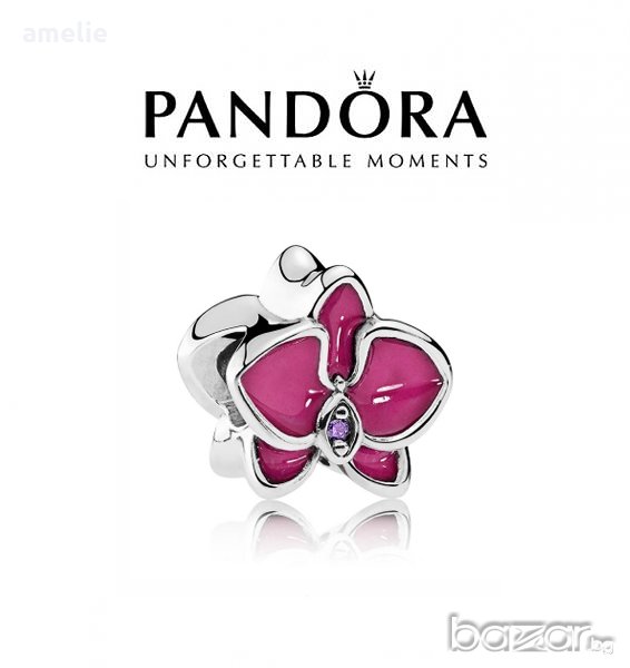 Черен Петък! Pandora Purple Orchid талисман. Колекция Amélie, снимка 1