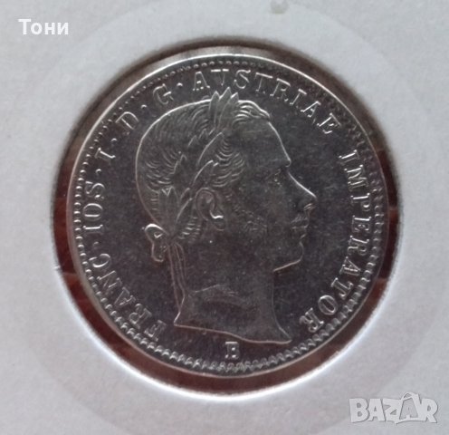 Монета Австрия 1/4 Флорин 1859-В, Франц Йосиф I, аUNC, снимка 2 - Нумизматика и бонистика - 22823376