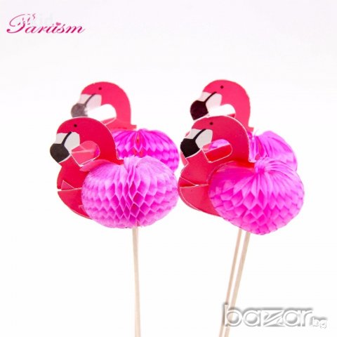 4 бр Фламинго 3D тяло топер дълги клечки декорация за парти коктейл торта сладолед мелба