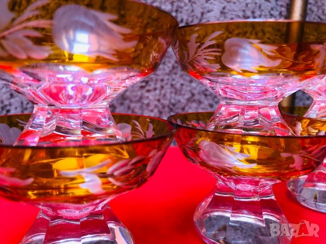 Кристален сервиз за алкохол Бохемия от 1900 г., снимка 5 - Сервизи - 22910027