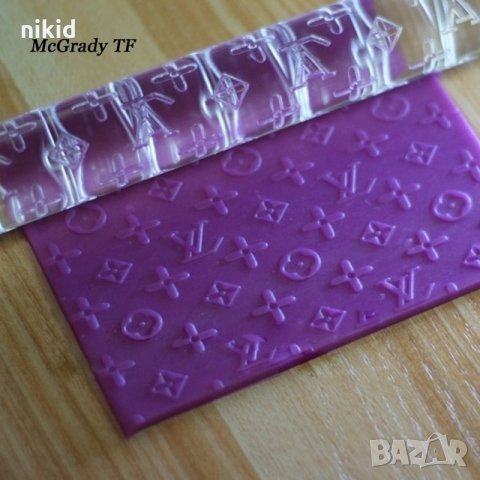 Луи Вюитон Louis Vuitton lv Прозрачна релефна текстурна точилка за фондан украса 