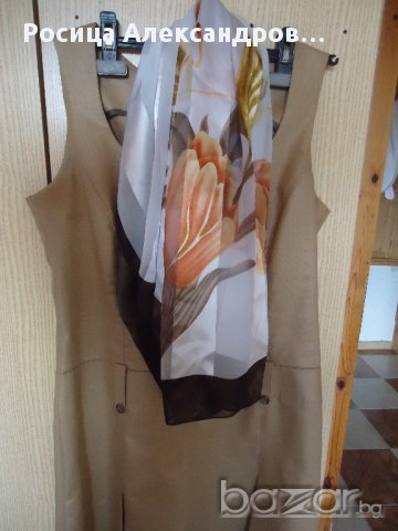 Уникална ленена рокля на Андрюс + шал  , снимка 5 - Рокли - 17526211