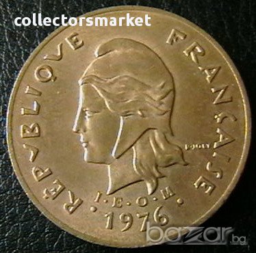 100 франка 1976, Нова Каледония, снимка 2 - Нумизматика и бонистика - 12338242