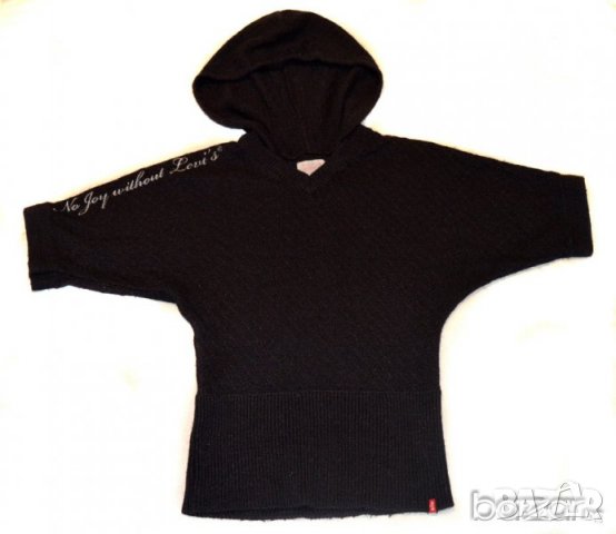 Levis дамска черна блуза с качулка , снимка 4 - Блузи с дълъг ръкав и пуловери - 21725780