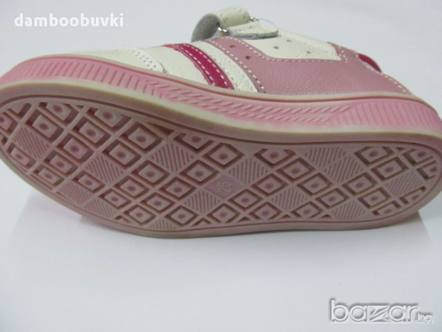 Спортни обувки естествена кожа Чипо бяло/розово, снимка 4 - Детски маратонки - 17523317
