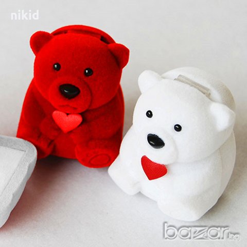 сладко мече кутия кутийка за бижу подарък рожден ден Свети Валентин пръстен халка обеци, снимка 2 - Други - 19506563