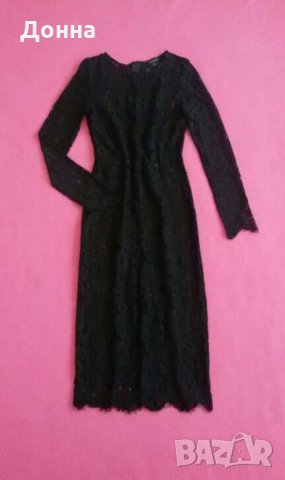 Черна рокля  от дантела на Tara jarmon , снимка 3 - Рокли - 22977163