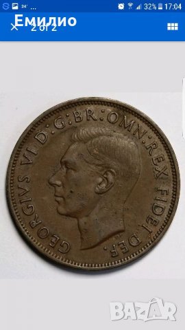 UK.X Rare ONE PENNY 1951 ONLY 120K MINTED , снимка 2 - Нумизматика и бонистика - 22235382