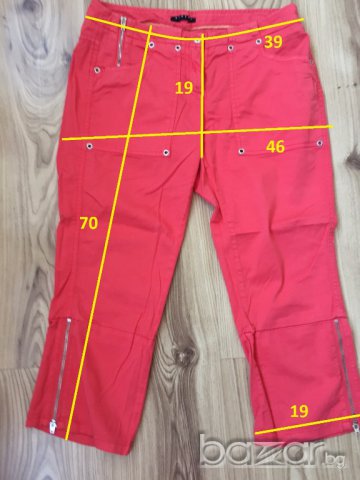 Дамски панталон SISLEY оригинал, size 40/S, стреч, дължина 7/8, много запазен, снимка 8 - Панталони - 17754452