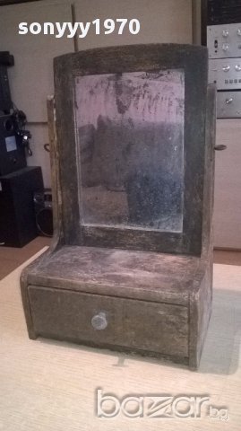 Антика-ретро огледало тоалетка с чекмедже-40х26х16см, снимка 2 - Антикварни и старинни предмети - 18063745