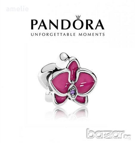 Черен Петък! Pandora Purple Orchid талисман. Колекция Amélie, снимка 1 - Гривни - 19033900