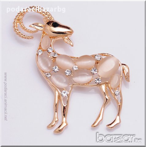 БРОШКА - КРИСТАЛЕН КОЗЕЛ, снимка 1