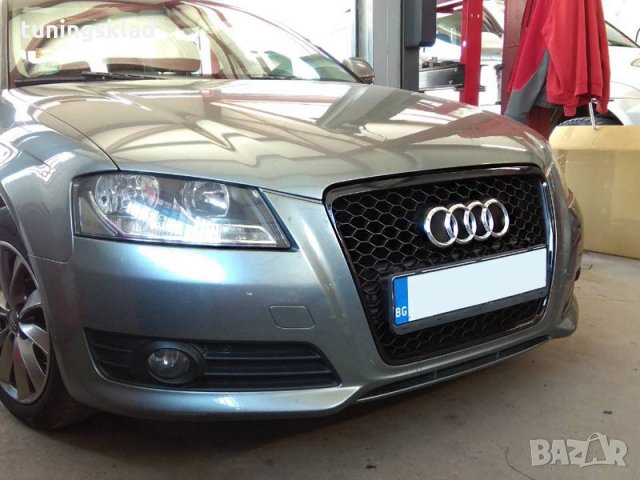 ЧЕРНА РЕШЕТКА ЗА AUDI A3 (2009-2011) ТИП RS БЕЗ ОТВОРИ ЗА ПАРКТРОНИК, снимка 3 - Аксесоари и консумативи - 23664887