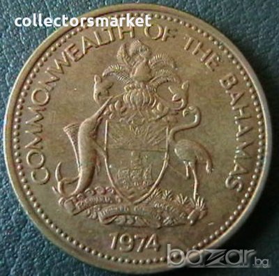 1 цент 1974, Бахамски острови, снимка 2 - Нумизматика и бонистика - 21342931