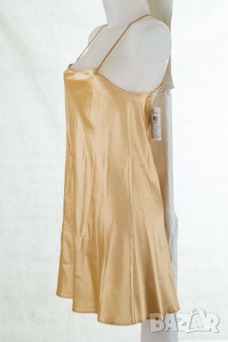 Бежова къса сатенирана нощница с изрязан гръб марка Dkaren M/L, снимка 3 - Нощници - 26077680