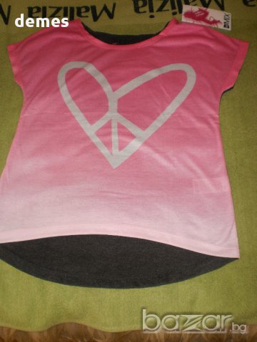 Тениска в розово с щампа сърце,нова,за 7-8 и за 9-10 годишно момиче, снимка 5 - Детски тениски и потници - 10650554