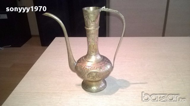 Ретро чаиник-мед/месинг-21х19х9см-внос швеицария, снимка 11 - Антикварни и старинни предмети - 18146453