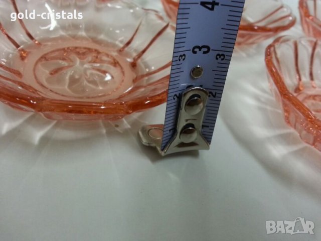 Стъклени чинии чинийки розово стъкло, снимка 11 - Антикварни и старинни предмети - 25176553