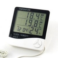 Термометър с 2 температури , влагомер и часовник HTC 2, снимка 1 - Друга електроника - 18994873