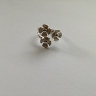 Пръстен с цветя - сребро проба 925 , снимка 4 - Пръстени - 17580956