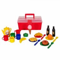 Куфарче с храни и аксесоари за хранене -26 части, снимка 1 - Кукли - 18431012