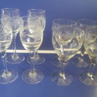 Три вида по четири чаши за концентрат стъклени от едно време, снимка 5 - Чаши - 24084318