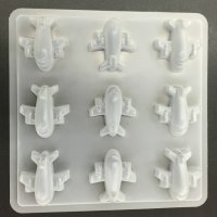  9 самолета самолетчета пластмасова готварска форма поликарбонат фондан шоколад гипс сапун бонбони, снимка 1 - Домашни продукти - 20300735