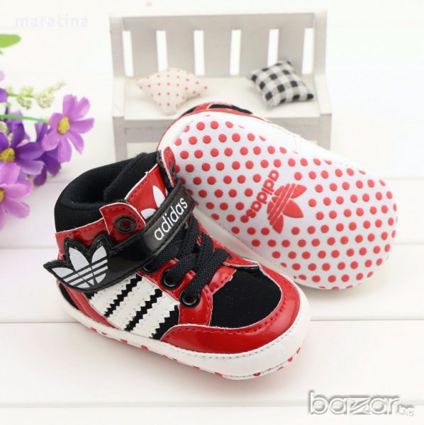  бебешки маратонки буйки обувки адидас adidas baby new red, снимка 1