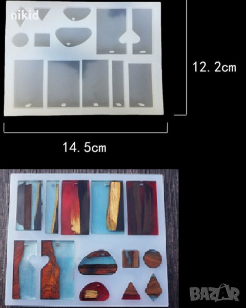 микс висулки обеци плочки силиконов калъп молд бижутерски сладкарски смола изделия ръчна изработка, снимка 1