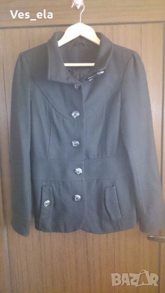 Черно късо палто / тренч, снимка 1
