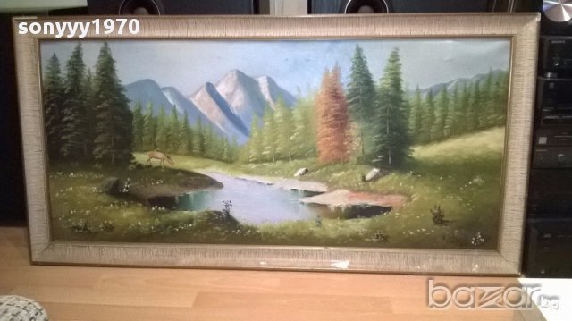 F.maius.-69 огромна испанска картина 131/66см-внос канарите, снимка 2 - Антикварни и старинни предмети - 16062521