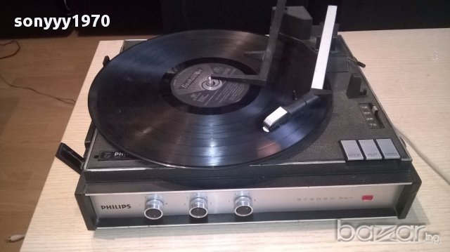 Philips stereo 347-ретро грамофон с усилвател-внос швеицария, снимка 8 - Грамофони - 14743023