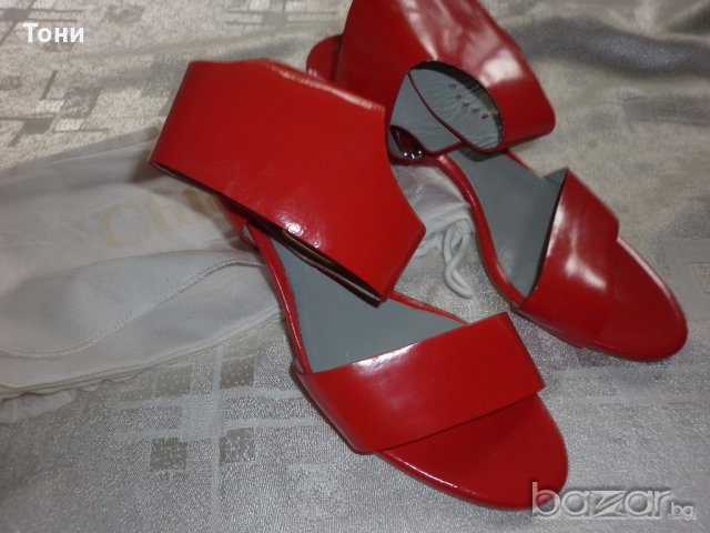 Дамски  червени сандали Chloé 100 % кожа ,100 % оригинални , снимка 6 - Сандали - 18710549