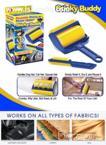 Миеща ролка за обиране на косми Sticky Buddy - код 0512, снимка 2 - Други - 13310746