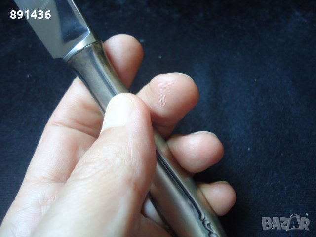 Ретро Австрийски кухненски нож с посребрена дръжка BENDORF, снимка 7 - Прибори за хранене, готвене и сервиране - 26165453