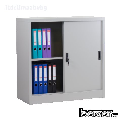 Метален шкаф за документи с плъзгащи врати-90/90/40см, снимка 4 - Гардероби - 17692798