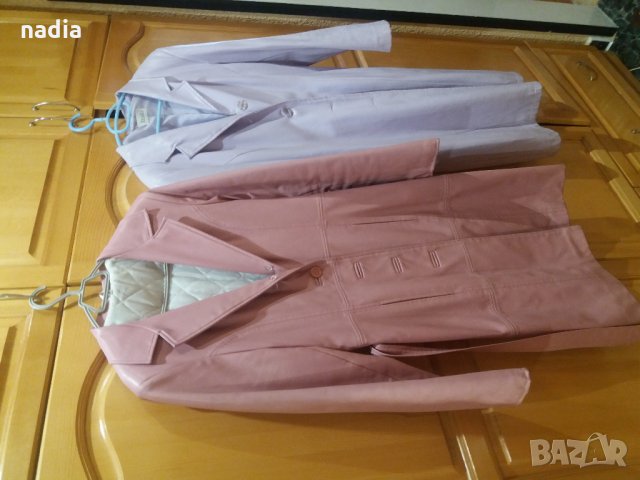 Дълги манта едното е пепел от рози и бледо лилаво, снимка 2 - Палта, манта - 23379836